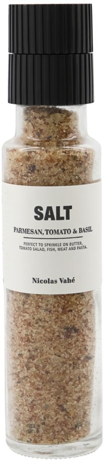 Saltkværn Krydderimølle Nicolas Vahé Salt-serie   Parmesan  Tomat   Basilikum  23 Cm