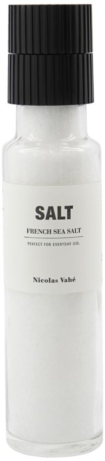 Saltkværn Nicolas Vahé Salt French Sea Salt Gourmet Havsalt   Glas ø5   H23 Cm Sort Hvid
