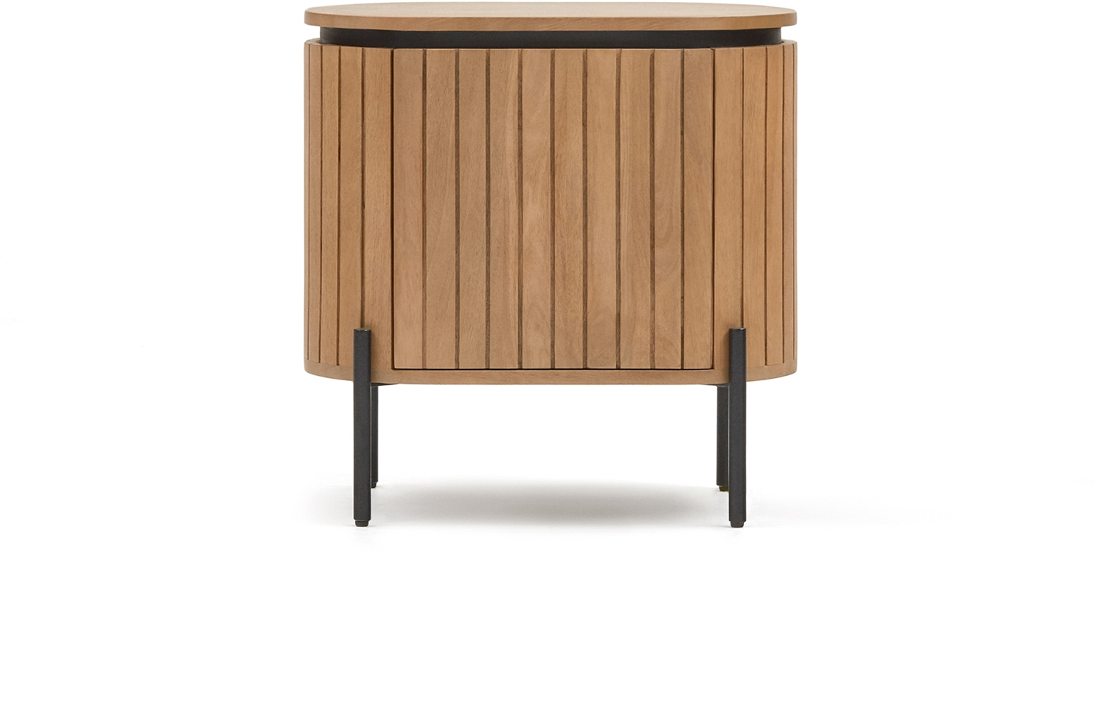 Sengebord Kave Home Licia   Massivt Mangotræ   Jernben  Rustik Charme  55x35 Cm