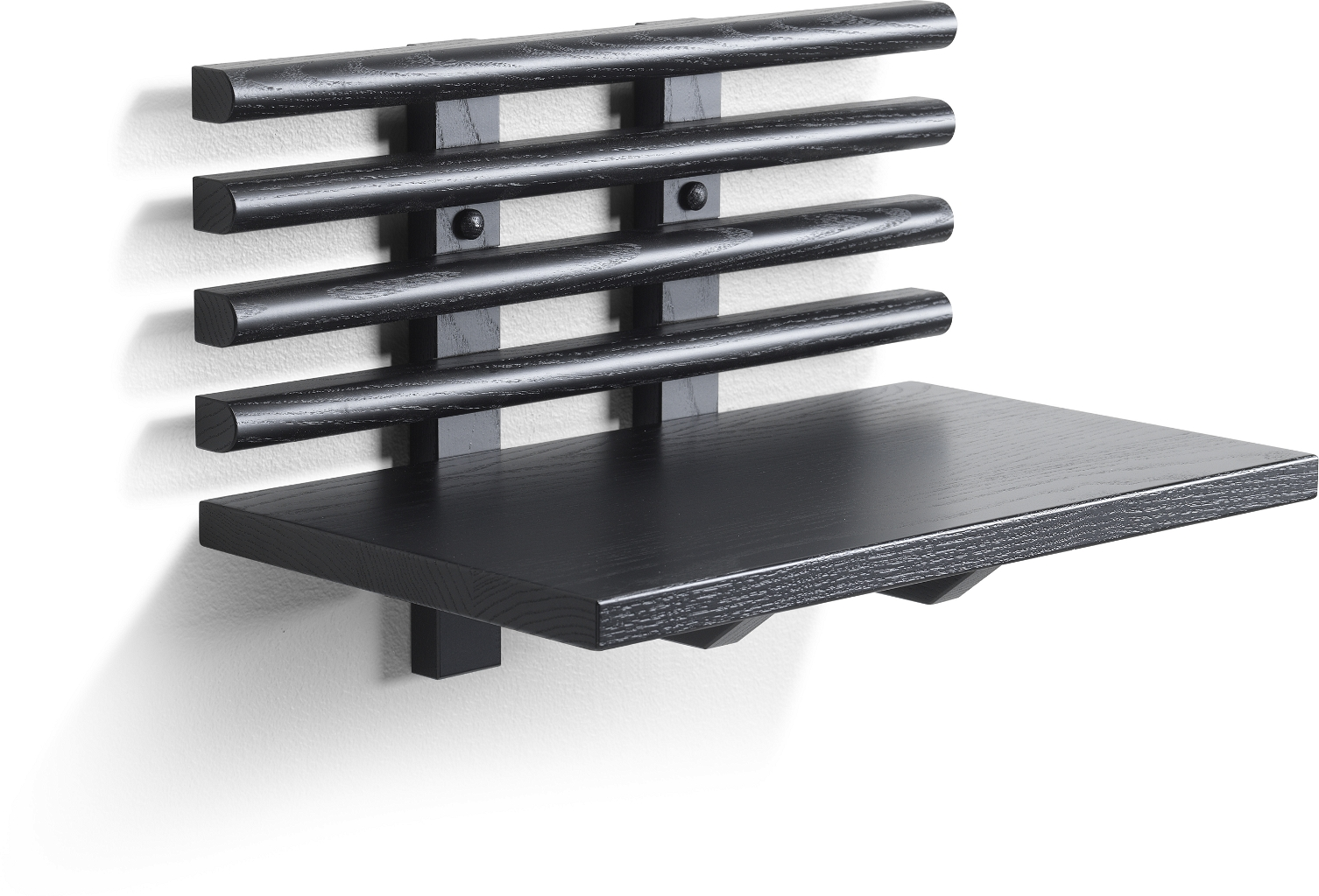 Sengebord Med Hylde Oscarssons Möbel Zana Massiv Ask Sortbejdset H26xb40xd25 Cm