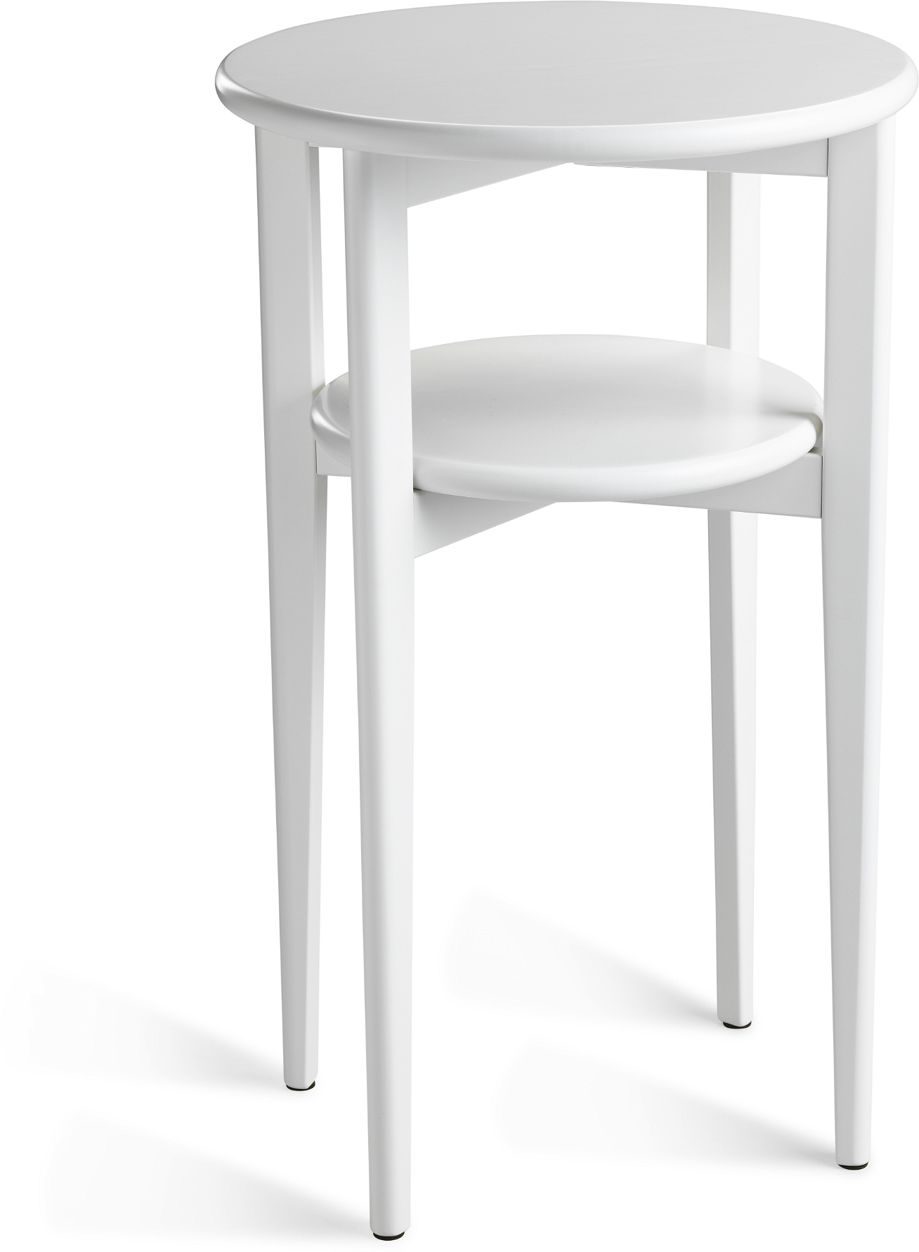 Sengebord Natbord Oscarssons Möbel Mira   Mdf Og Massiv Birk Hvidlak Med Hylde D39   H65 Cm