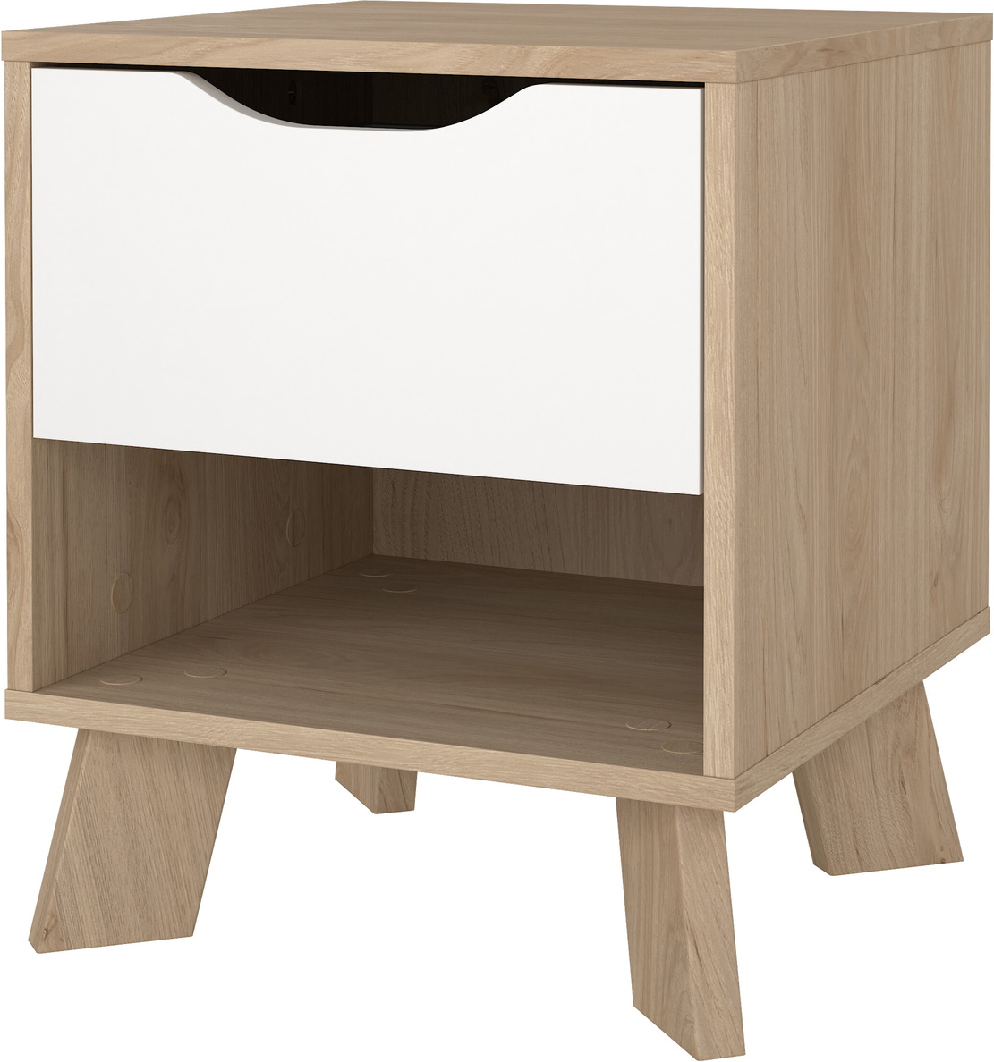 Sengebord Natbord Vesterholm Ikast Jackson Hickory Hvid H47   B40   D40 Cm