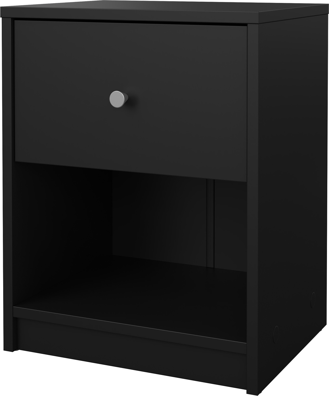 Sengebord Natbord Vesterholm May Mat Sort H48xb38xd30 Cm Skuffe åben Hylde Folieret Spånplade