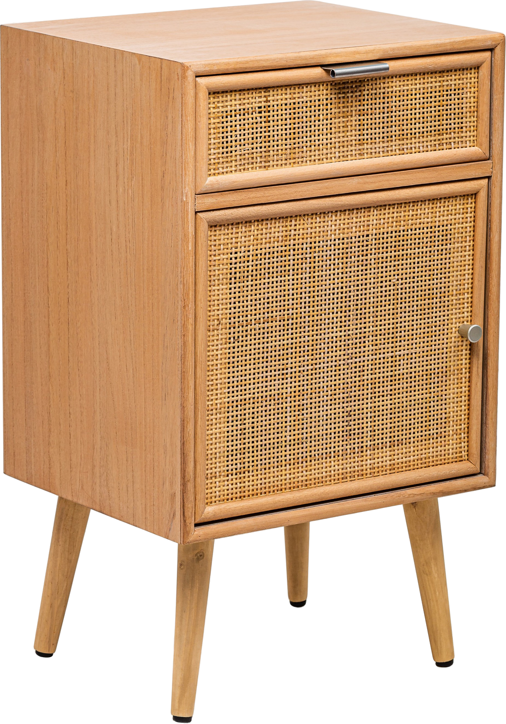 Sengebord Nara i Bøgetræ med Rattan-front – Stilfuldt Design