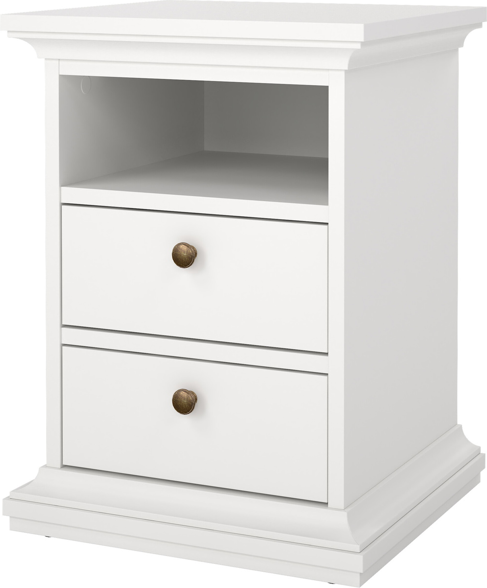 Sengebord Vesterholm Nora   Hvid    Skuffer  Fsc-spånplade  H58     B43     D40 Cm