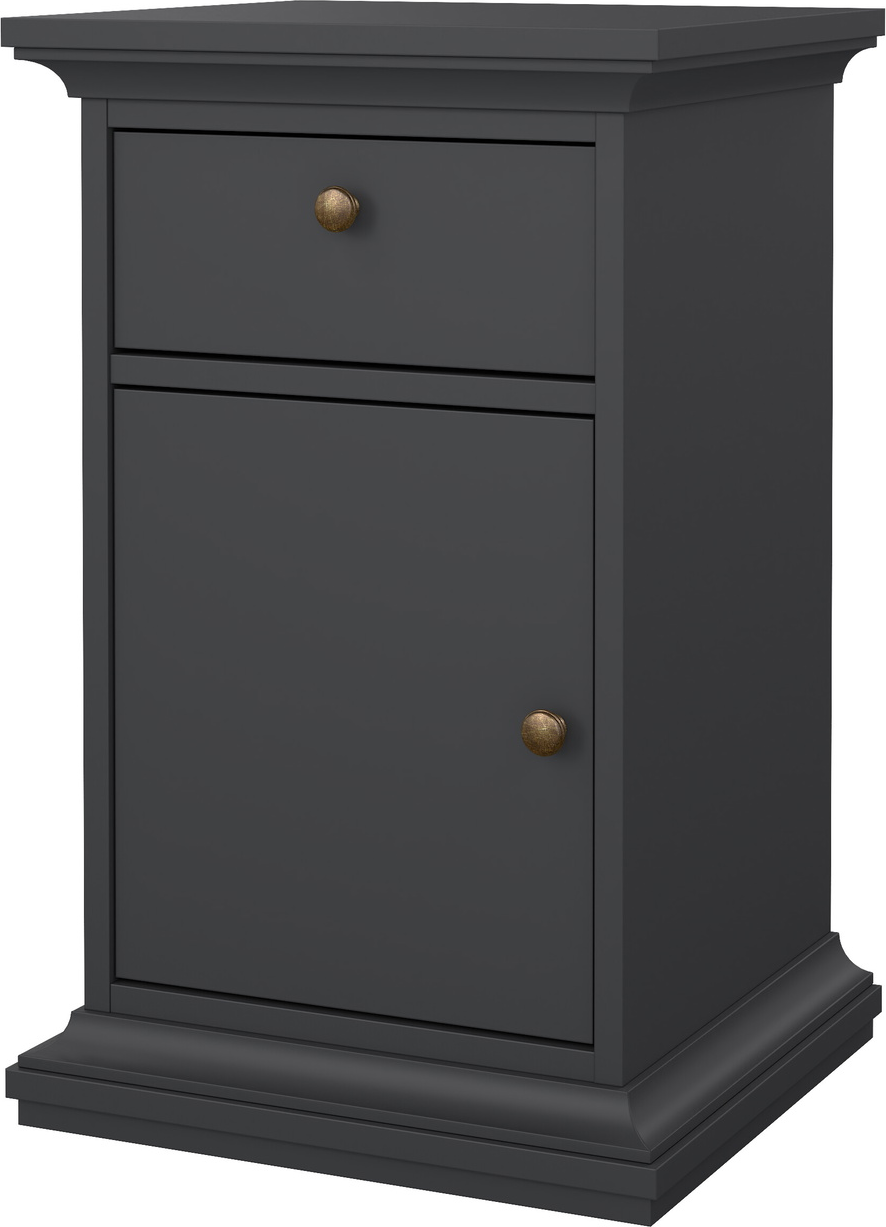 Sengebord Vesterholm Nora Natbord  Mat Grå  Fsc-certificeret Træ    Låge     Skuffe  H70ã B44ã D40 Cm