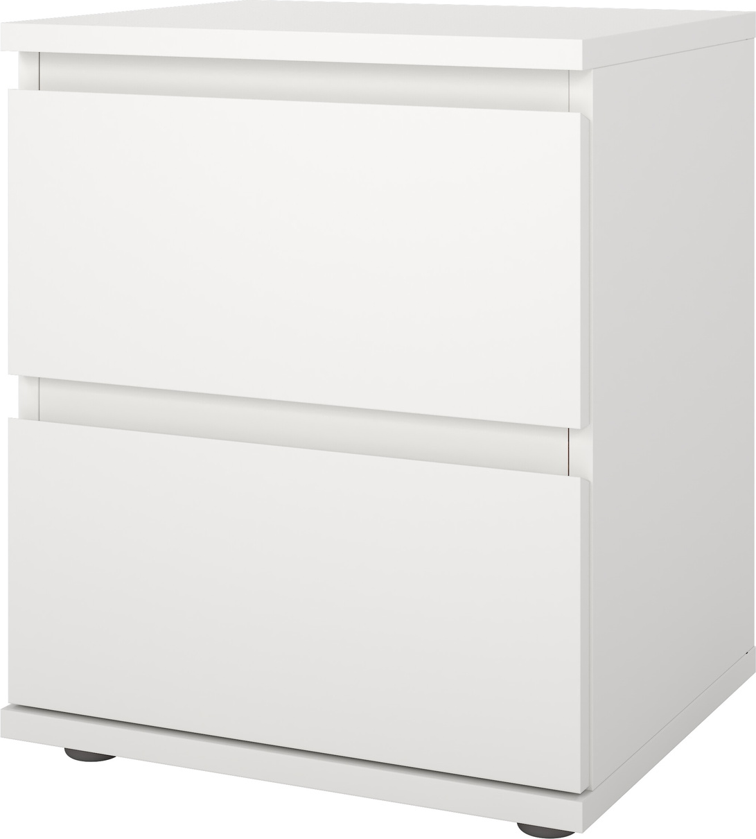 Sengebord Vesterholm Nova  Hvid Natbord    Skuffer  Kompakt H48   B40   D34 Cm  Fsc  Dansk Produceret
