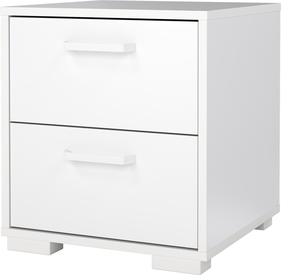Sengebord Vesterholm Sofia Natbord Hvid Højglans Lakeret Spånplade   Skuffer Fsc Lavet   Danmark H44   B40   D40 Cm
