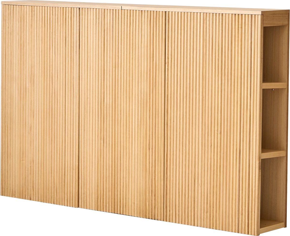 Sengegavl Nordlys Furniture Eslov Natur Fsc-bøgetræ Med Skjulte Hylder H100ã B159 Cm