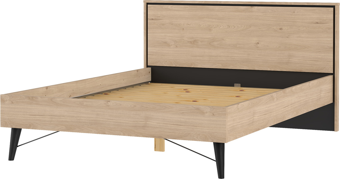Sengeramme Sengestel Vesterholm Askø 140x200 Cm  Jackson Hickory  Spånplade  Med Lamelbund