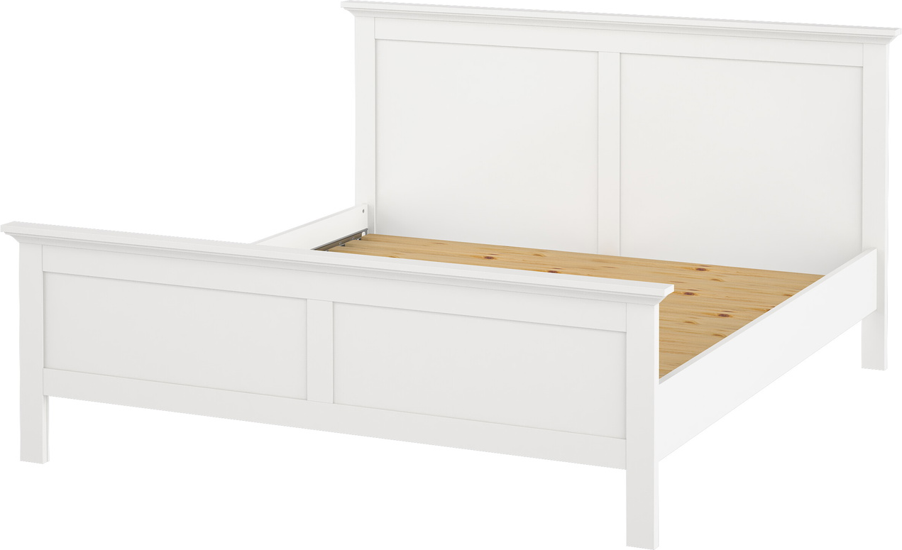 Sengeramme Sengestel Vesterholm Nora 160x200  Hvid Spånplade  Med Lamelbund  H110 Cm