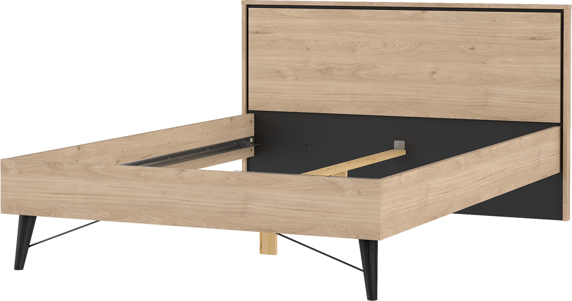 Sengeramme Vesterholm Askø 140x200 Cm  Jackson Hickory  Spånplade  Uden Lamelbund