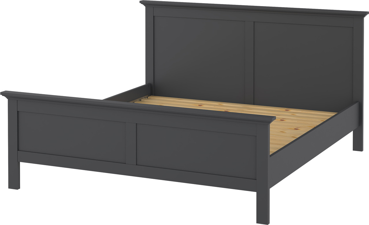 Sengeramme Vesterholm Nora Til Dobbeltseng 160x200 Cm Med Lamelbund  Mat Grå Spånplade