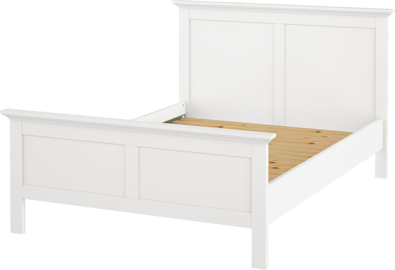 Sengeramme Vesterholm Nora 140x200 Cm  Hvid Spånplade  Med Lamelbund