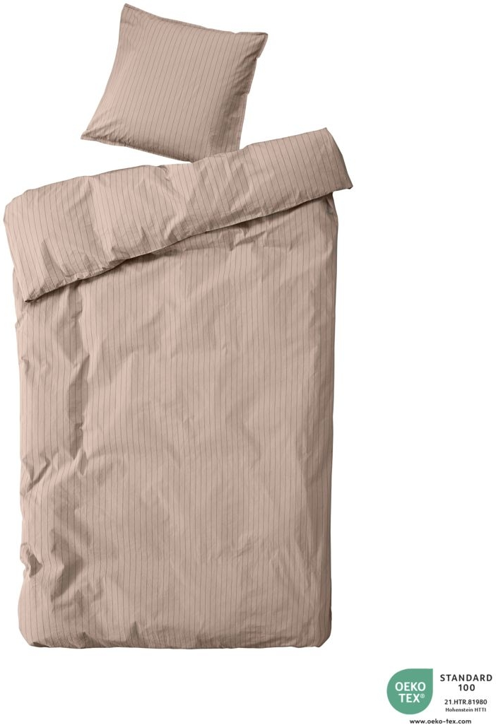 Sengesæt Bynord Dagny 150x210 Cm Straw    Bark økologisk Bomuld Percale Med Kuvertlukning Og Bindebånd Oeko-tex 100 Certificeret