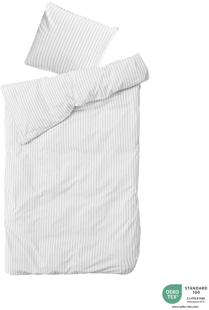 Sengesæt Bynord Dagny 140x220 Cm økologisk Bomuld Oeko-tex 100-certificeret Percale Snow    Coal