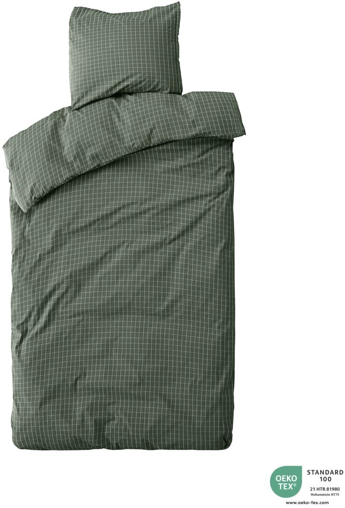 Sengesæt Bynord Erika 100  økologisk Bomuld Forest    Snow 140x220  70x50 Cm