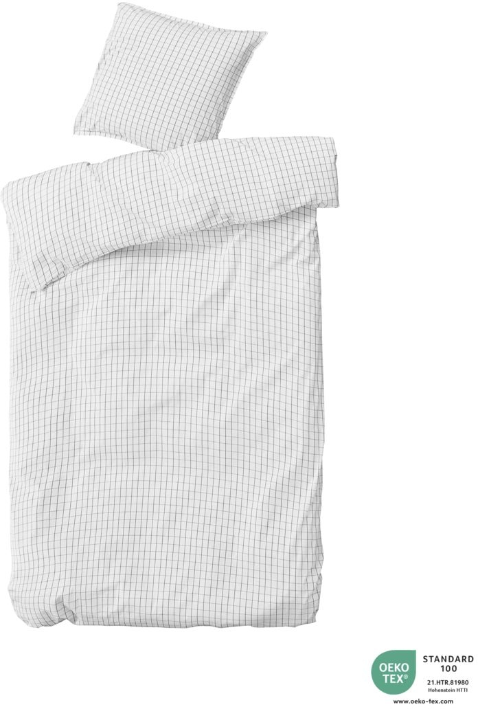 Sengesæt Bynord Erika økologisk Bomuld Percale 150x210 Cm Snow Coal