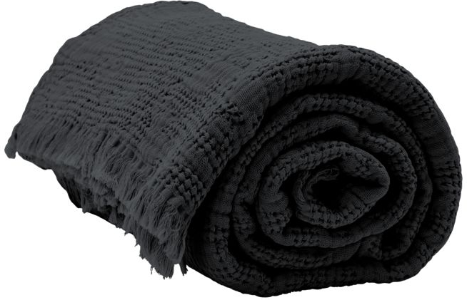 Sengetæppe Sengeoverkast Bynord Hilda 170x180 Cm Bomuld Coal