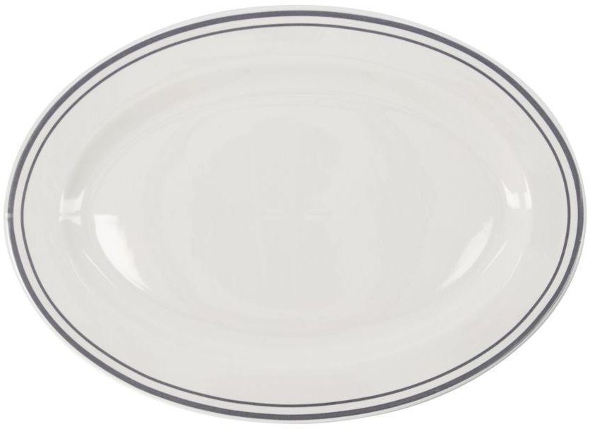 Serveringsfad Nicolas Vahé Bistro  Ovalt 29     40 Cm  Porcelæn Med Grå Striber