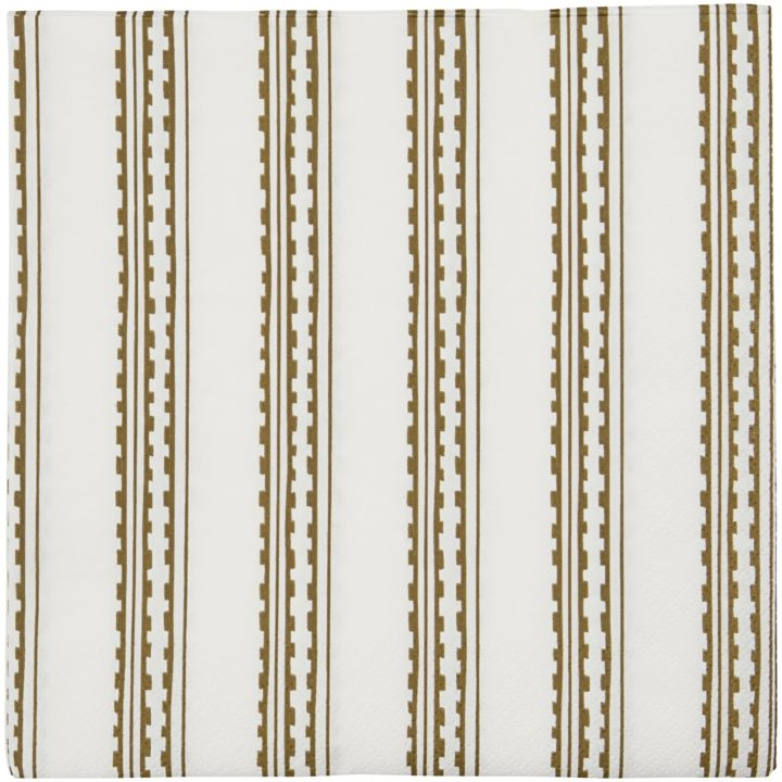 Servietter House Doctor Trace Frokostservietter 20x20 Cm 40 Stk Gul Brun Med Elegant Mønster