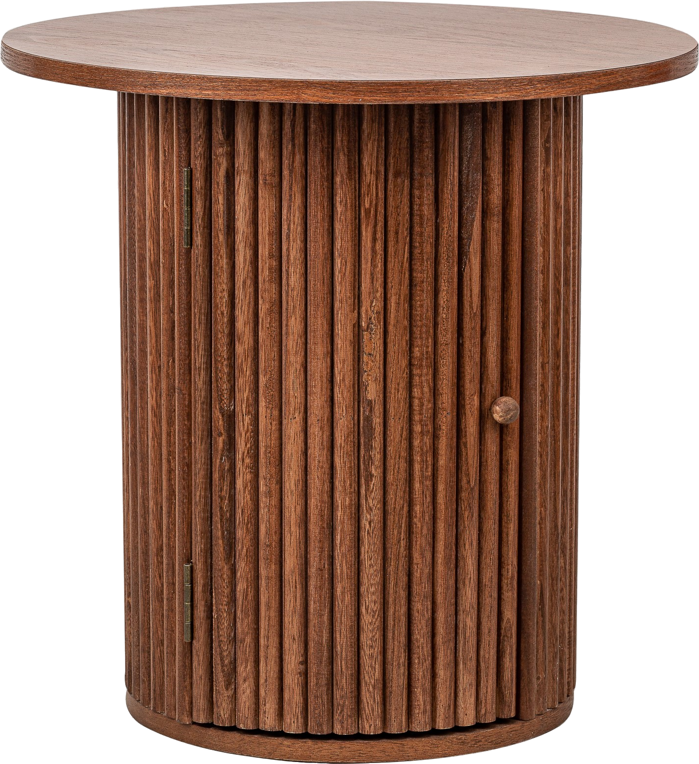 Side- Og Serveringsbord Nordlys Furniture Trinidad Fsc-certificeret Fyrretræ ø50ã H49 Cm Mørk Natur Med Skjult Opbevaring