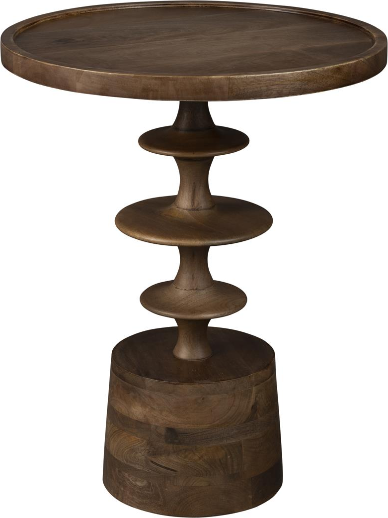 Elegant Cath Sidebord i Mørkebrun Mangotræ - Ø46 cm