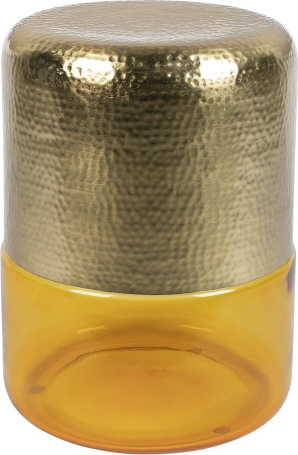 Sidebord Dutchbone Cave - Mørk Sand Jern med Gul Glasbund