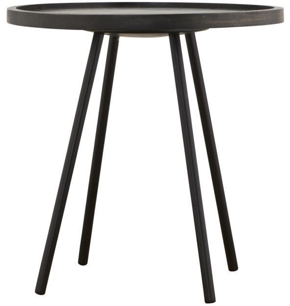 Sidebord House Doctor Juco ø50   H50 Cm Mørk Natur   Sortbejdset Mangotræ Og Jern
