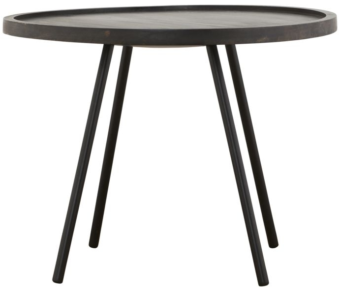 Sidebord House Doctor Juco ø60   H45 Cm Sortbejdset Mangotræ Og Jern