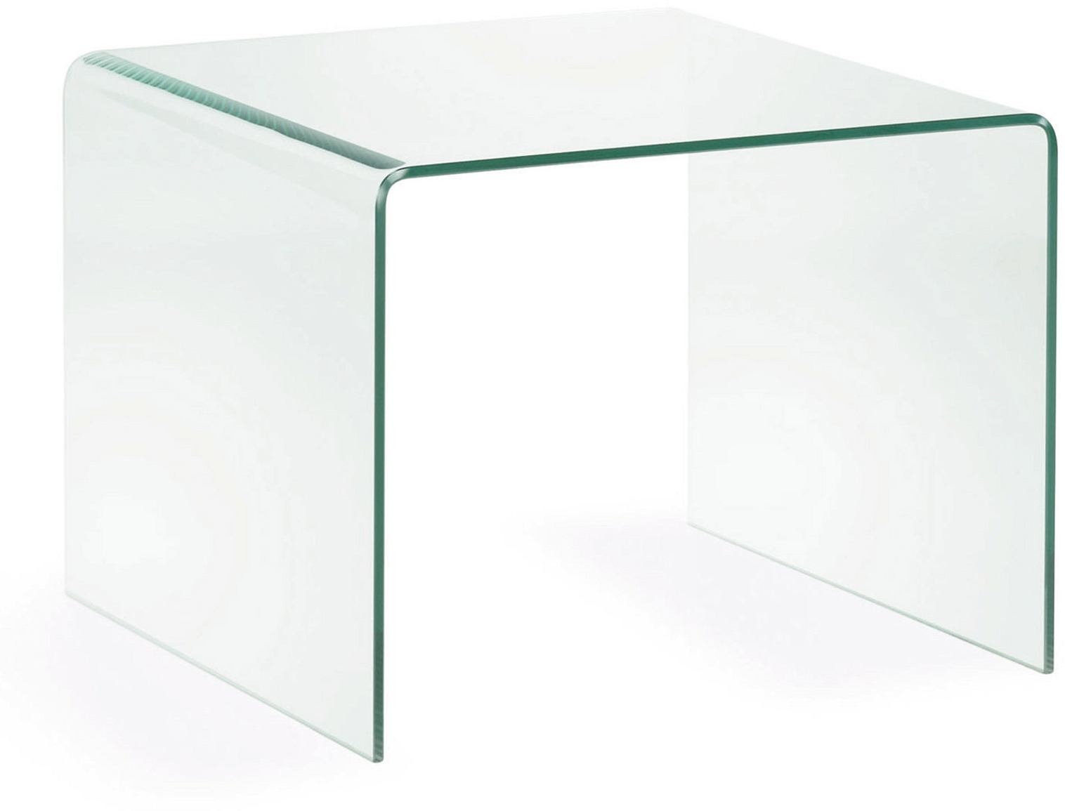 Sidebord Kave Home Burano Hærdet Glas 45ã 60 Cm Minimalistisk Design