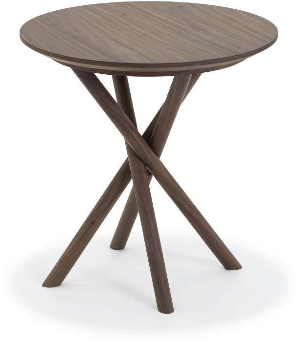 Elegant Hasseris Sidebord i Valnød - Ø50 cm, H50 cm