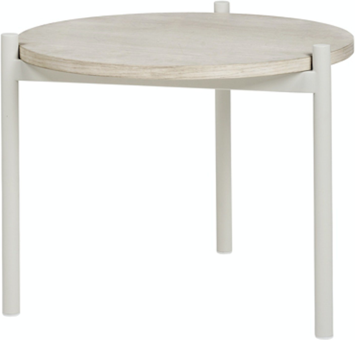 Elegant Hvidt Sidebord i Asketræ Ø49 cm fra Broste Copenhagen