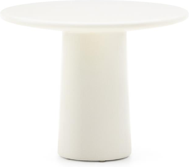 Sidebord Småbord Kave Home Albanella ø65 H51 Cm Hvid Lakeret Pu Beton