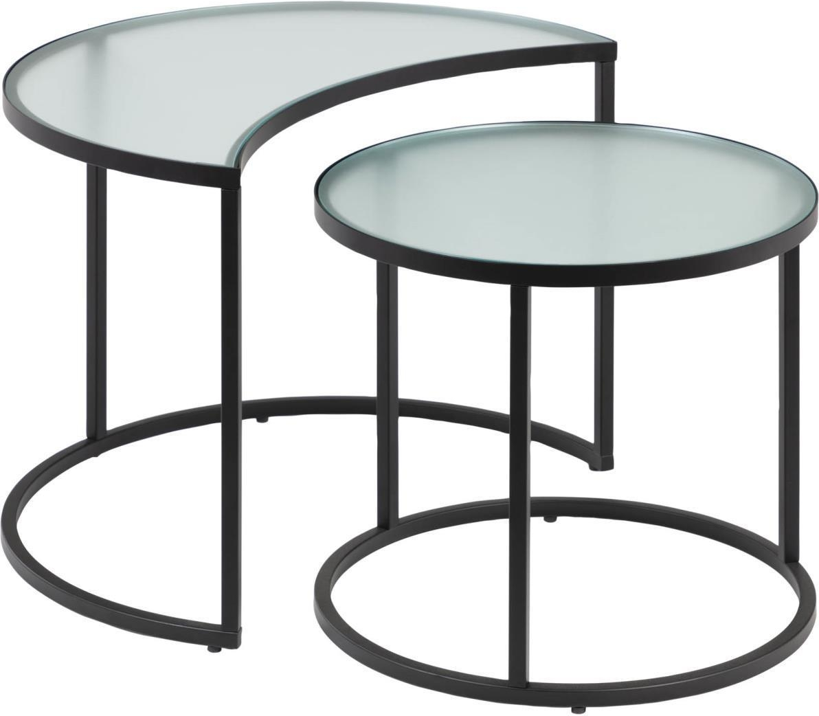 Moderne sidebord i sort stål og glas fra Kave Home