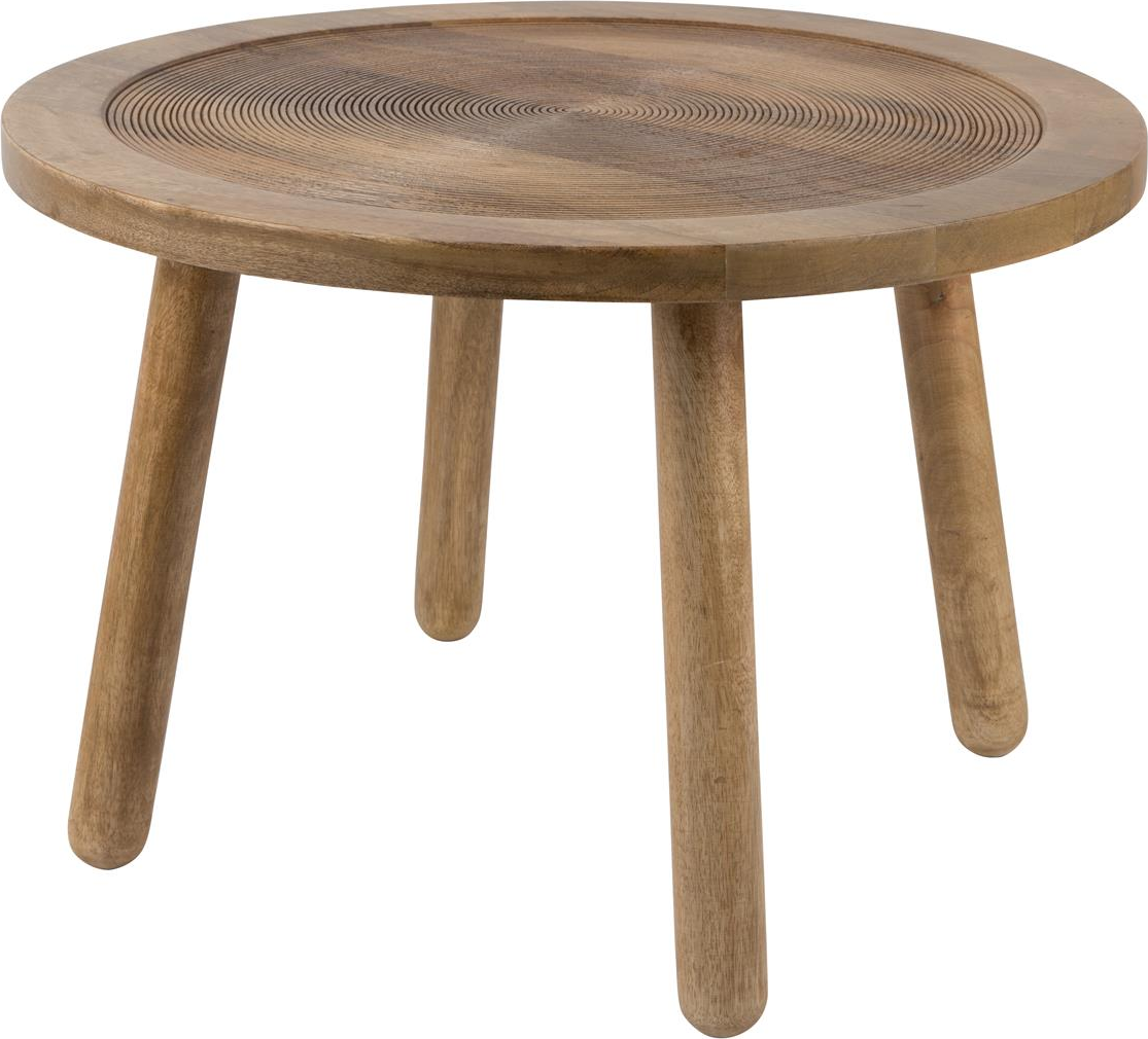 Elegant rund sidebord i mangotræ fra Zuiver - Ø60 H40