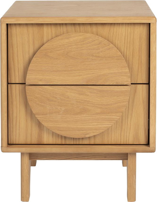 Sidebord i massivt egetræ - Zuiver Groove, mørk sand