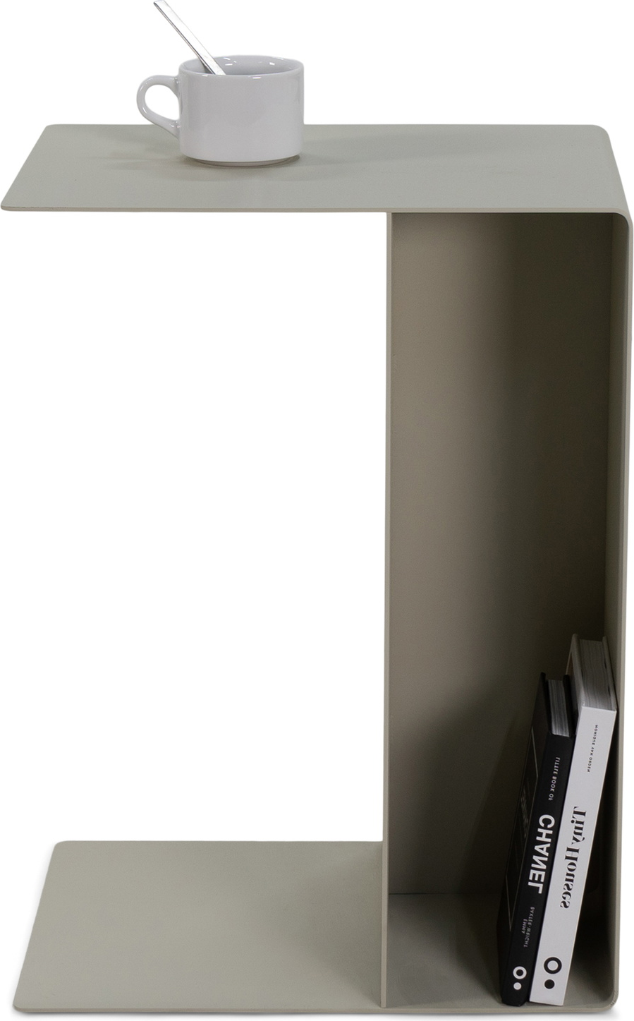 Sidebord Spinder Design Slide  -formet Stål Vendbart Sand H54â     B30â     D40â Cm Med Hylde