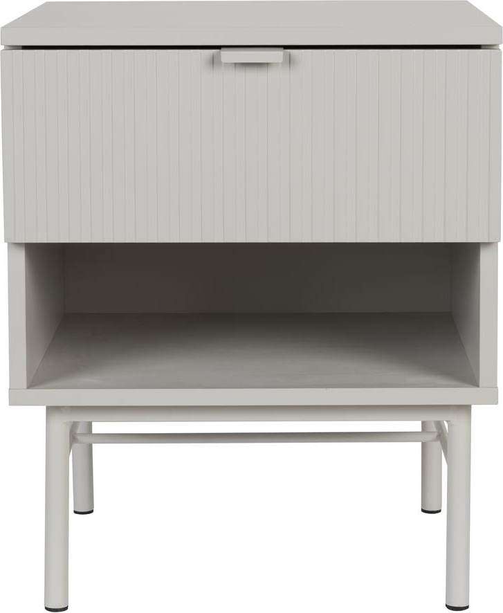 Sidebord Studio White Cayo H55   B40   L41 Cm Sølv Mdf-jern