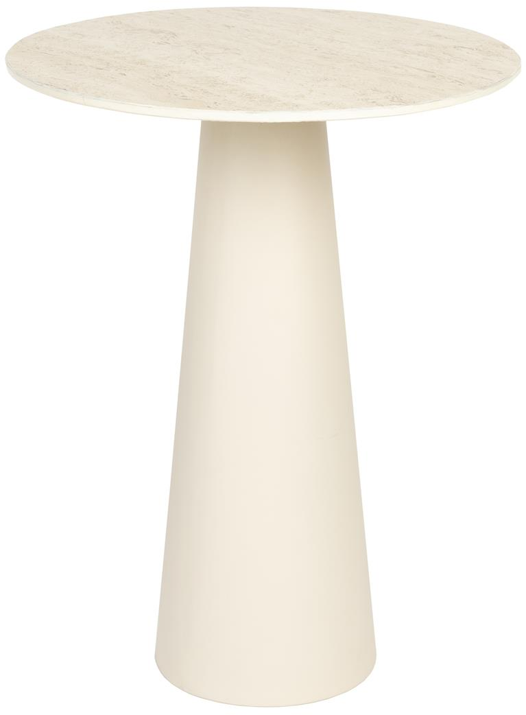 Elegant Rundt Jern Sidebord med Perlemor - Studio White Joya