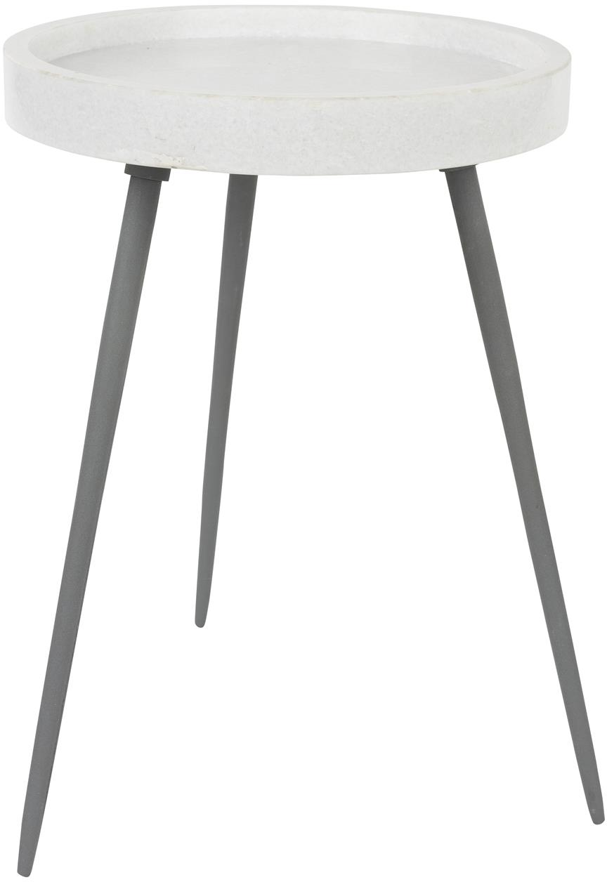 Elegant Karrara Sidebord i Mørkegrå Marmor og Jern 45 cm