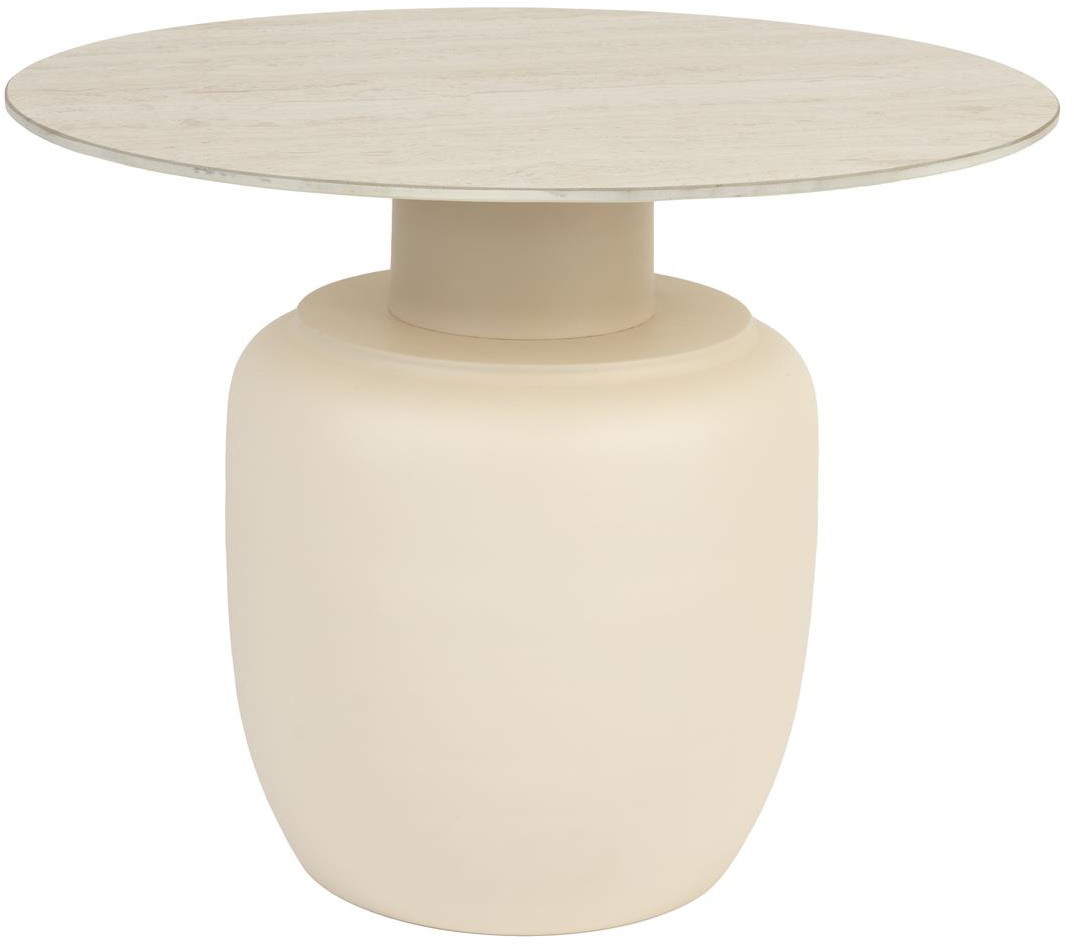 Sidebord Karula - Perlemor Keramiktop i Travertin-look