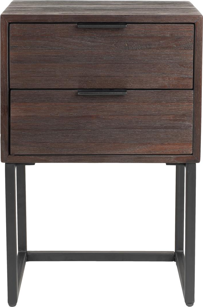 Elegant Sidebord i Askegrå Teak og Sort Jernramme
