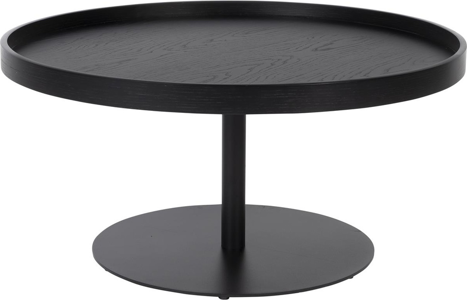 Sidebord Studio White Yuri   Mørkegrå Egetræsfiner Med Jernstel ø70   H35 Cm
