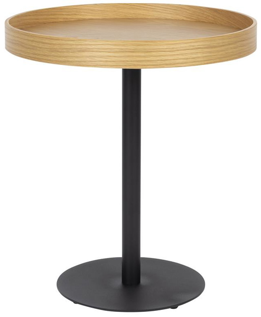 Elegant Rundt Sidebord i Mørk Sand og Sort Jern