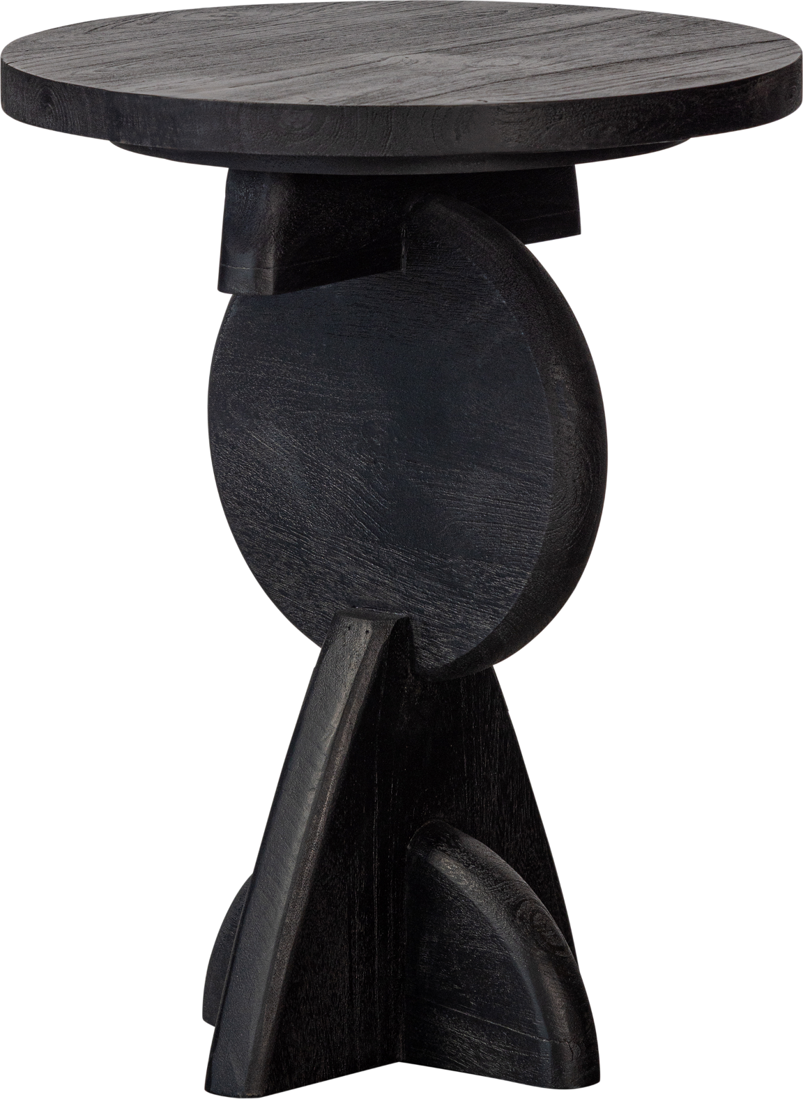 Sidebord Pete fra Woood - Sort Mangotræ Ø40 H52 cm