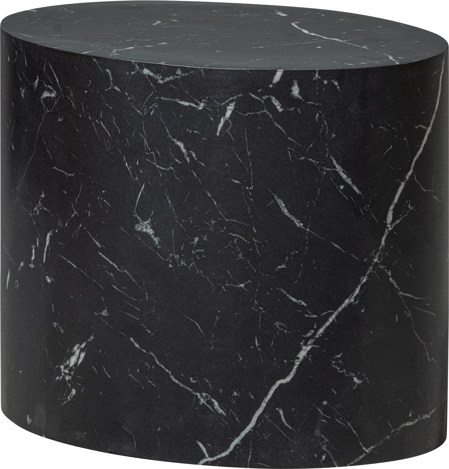 Sidebord Woood Collection Quint Sort H40   B48   D33 Cm Træ Småbord Med Marmorlook