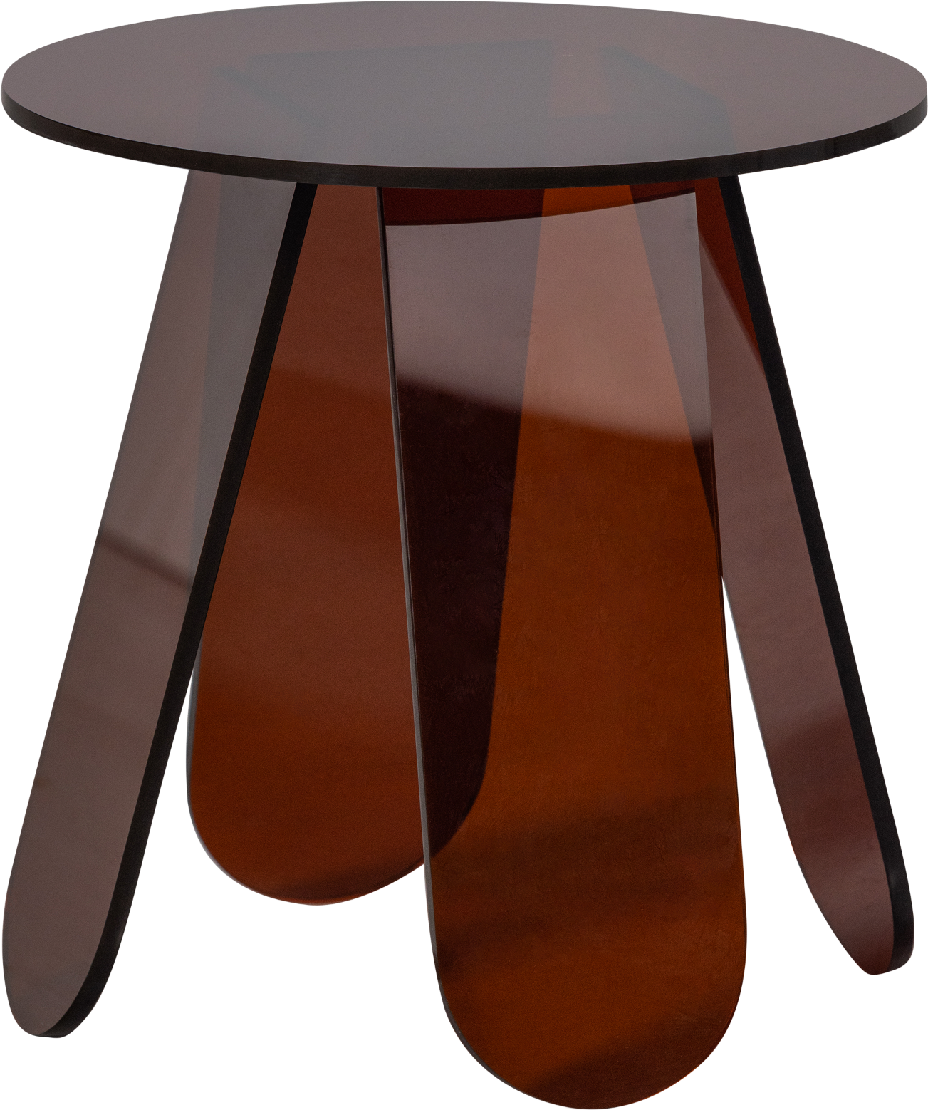 Sidebord Woood Collection Walt ø40   H40 Cm Transparent Varm Brun Akryl
