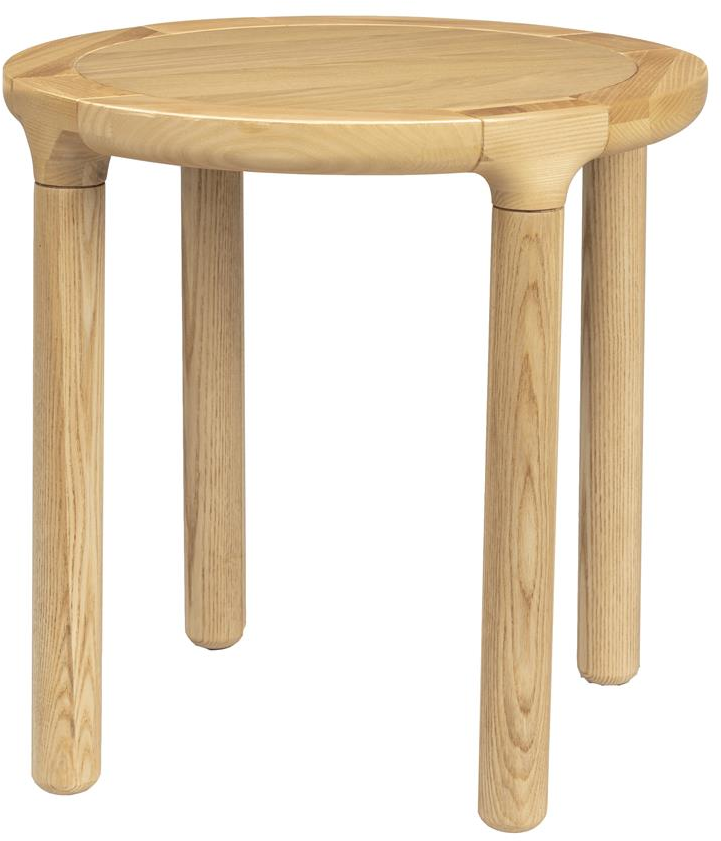 Sidebord Zuiver Storm Småbord ø45 Cm Naturfarvet Asketræ Og Egfinér Med -rille