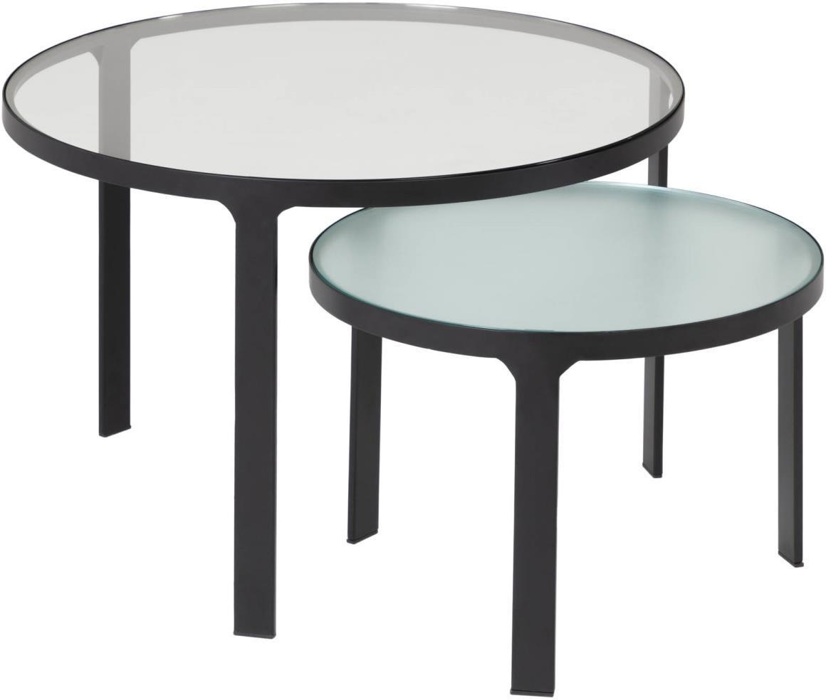 Industrielle Sideborde Kave Home Oni i Sort Stål og Glas